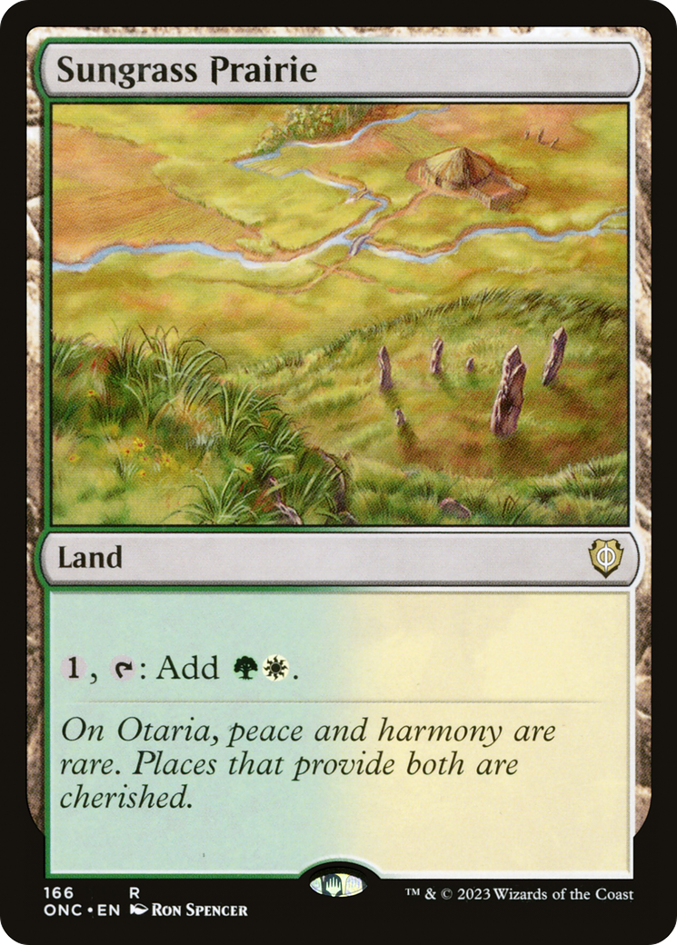 Sungrass Prairie (ONC-166) - Phyrexia: All Will Be One Commander - Premium MTG Single from Wizards of the Coast - Just $0.25! Shop now at Game Crave Tournament Store