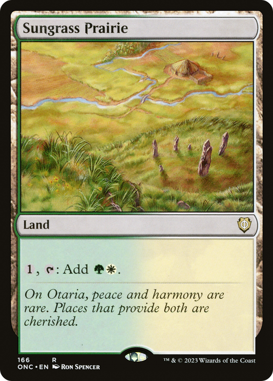 Sungrass Prairie (ONC-166) - Phyrexia: All Will Be One Commander - Premium MTG Single from Wizards of the Coast - Just $0.25! Shop now at Game Crave Tournament Store
