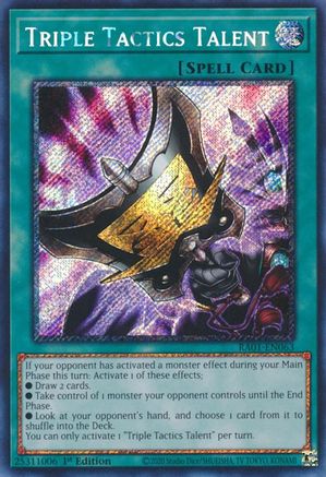 Triple Tactics Talent (Platinum Secret Rare) (RA01-EN063) - 25th Anniversary Rarity Collection 1st Edition - Premium Yugioh Single from Konami - Just $12.02! Shop now at Game Crave Tournament Store