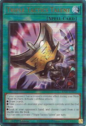 Triple Tactics Talent (PUR) (RA01-EN063) - 25th Anniversary Rarity Collection 1st Edition - Premium Yugioh Single from Konami - Just $4.87! Shop now at Game Crave Tournament Store