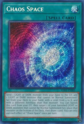 Chaos Space (Secret Rare) (RA01-EN065) - 25th Anniversary Rarity Collection 1st Edition - Premium Yugioh Single from Konami - Just $0.25! Shop now at Game Crave Tournament Store