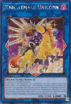 Knightmare Unicorn (Alternate Art) (Platinum Secret Rare) (RA01-EN043) - 25th Anniversary Rarity Collection 1st Edition - Premium Yugioh Single from Konami - Just $1! Shop now at Game Crave Tournament Store