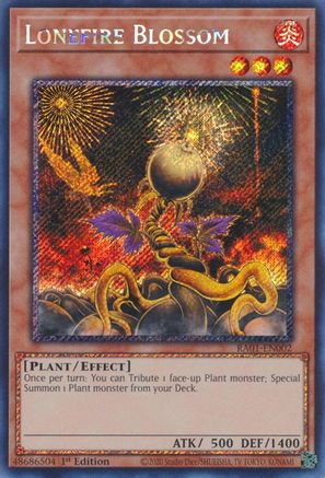 Lonefire Blossom (Platinum Secret Rare) (RA01-EN002) - 25th Anniversary Rarity Collection 1st Edition - Premium Yugioh Single from Konami - Just $1.26! Shop now at Game Crave Tournament Store