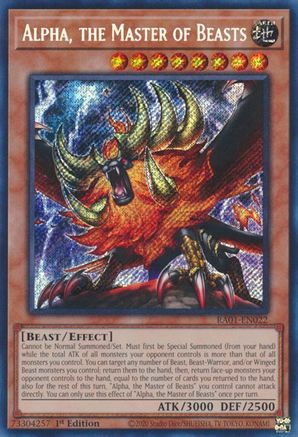 Alpha, the Master of Beasts (Secret Rare) (RA01-EN022) - 25th Anniversary Rarity Collection 1st Edition - Premium Yugioh Single from Konami - Just $0.25! Shop now at Game Crave Tournament Store