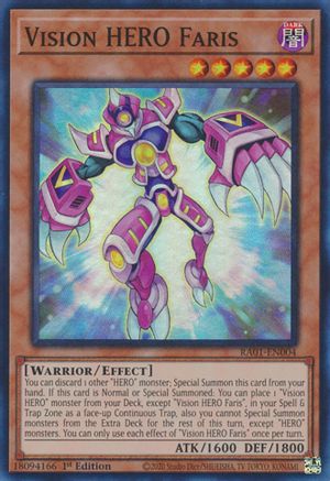 Vision HERO Faris (RA01-EN004) - 25th Anniversary Rarity Collection 1st Edition - Premium Yugioh Single from Konami - Just $0.25! Shop now at Game Crave Tournament Store