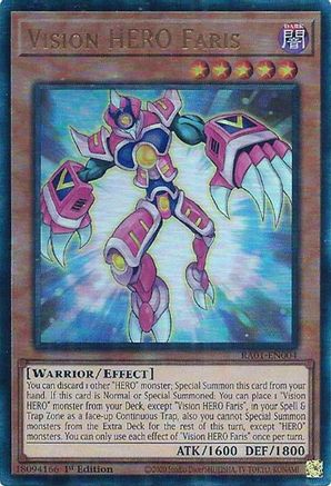 Vision HERO Faris (PUR) (RA01-EN004) - 25th Anniversary Rarity Collection 1st Edition - Premium Yugioh Single from Konami - Just $0.54! Shop now at Game Crave Tournament Store