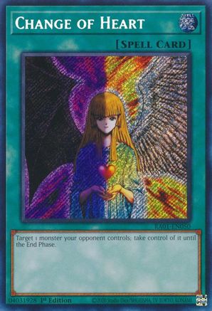 Change of Heart (Secret Rare) (RA01-EN050) - 25th Anniversary Rarity Collection 1st Edition - Premium Yugioh Single from Konami - Just $0.77! Shop now at Game Crave Tournament Store