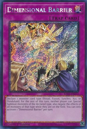 Dimensional Barrier (Platinum Secret Rare) (RA01-EN072) - 25th Anniversary Rarity Collection 1st Edition - Premium Yugioh Single from Konami - Just $2.44! Shop now at Game Crave Tournament Store