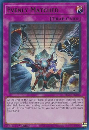 Evenly Matched (UR) (RA01-EN074) - 25th Anniversary Rarity Collection 1st Edition - Premium Yugioh Single from Konami - Just $0.90! Shop now at Game Crave Tournament Store