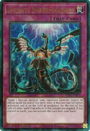 Infinite Impermanence (PUR) (RA01-EN075) - 25th Anniversary Rarity Collection 1st Edition - Premium Yugioh Single from Konami - Just $13.52! Shop now at Game Crave Tournament Store