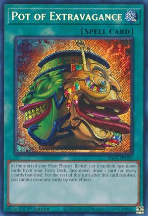 Pot of Extravagance (Secret Rare) (RA01-EN059) - 25th Anniversary Rarity Collection 1st Edition - Premium Yugioh Single from Konami - Just $0.98! Shop now at Game Crave Tournament Store
