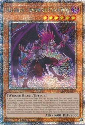Blackwing - Simoon the Poison Wind (Quarter Century Secret Rare) (RA01-EN012) - 25th Anniversary Rarity Collection 1st Edition - Premium Yugioh Single from Konami - Just $2.70! Shop now at Game Crave Tournament Store