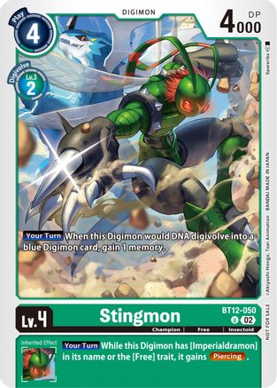 Stingmon (NYCC 2023 Demo Deck) (BT12-050) - Across Time - Premium Digimon Single from Bandai - Just $0.08! Shop now at Game Crave Tournament Store