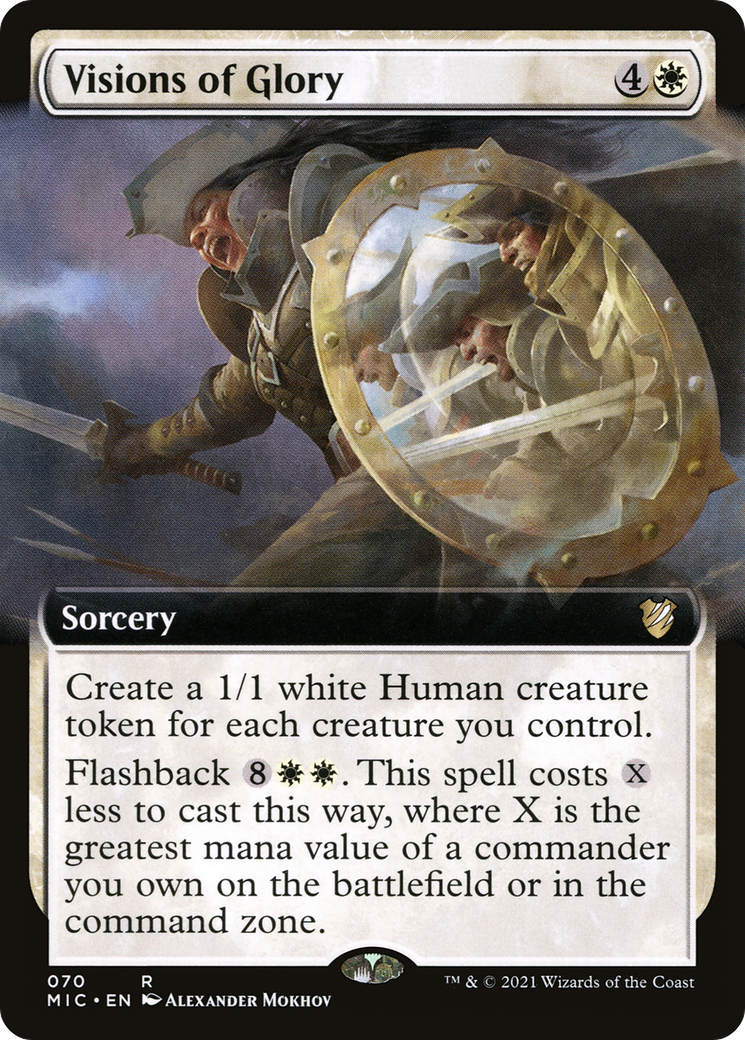 Visions of Glory (MIC-070) - Midnight Hunt Commander: (Extended Art) - Premium MTG Single from Wizards of the Coast - Just $0.08! Shop now at Game Crave Tournament Store
