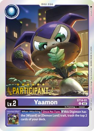 Yaamon (Digimon 3-On-3 Participation) (ST14-01) - Starter Deck 14: Beelzemon Advanced Deck Set Foil - Premium Digimon Single from Bandai - Just $4.39! Shop now at Game Crave Tournament Store
