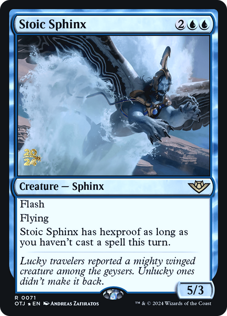Stoic Sphinx (POTJ-71S) - Outlaws of Thunder Junction Promos Foil - Premium MTG Single from Wizards of the Coast - Just $0.34! Shop now at Game Crave Tournament Store
