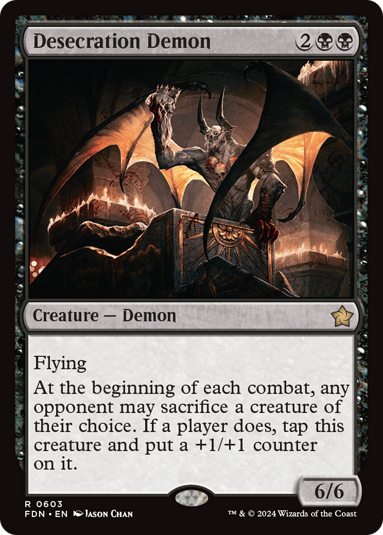 Desecration Demon (FDN-603) - Foundations - Premium MTG Single from Wizards of the Coast - Just $0.29! Shop now at Game Crave Tournament Store