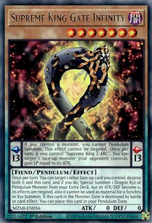 Supreme King Gate Infinity (MZMI-EN056) - Maze of Millennia 1st Edition - Premium Yugioh Single from Konami - Just $0.25! Shop now at Game Crave Tournament Store