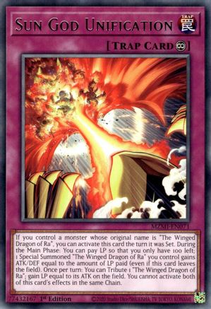 Sun God Unification (MZMI-EN071) - Maze of Millennia 1st Edition - Premium Yugioh Single from Konami - Just $0.25! Shop now at Game Crave Tournament Store