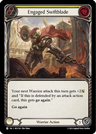 Engaged Swiftblade (Yellow) (HVY128) - Heavy Hitters Rainbow Foil