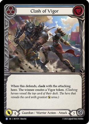 Clash of Vigor (Blue) (HVY179) - Heavy Hitters Rainbow Foil