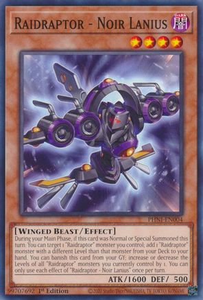 Raidraptor - Noir Lanius (PHNI-EN004) - Phantom Nightmare 1st Edition - Premium Yugioh Single from Konami - Just $0.25! Shop now at Game Crave Tournament Store