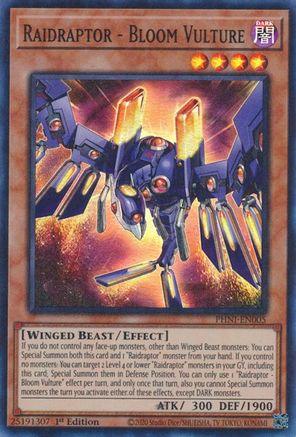 Raidraptor - Bloom Vulture (PHNI-EN005) - Phantom Nightmare 1st Edition - Premium Yugioh Single from Konami - Just $0.57! Shop now at Game Crave Tournament Store