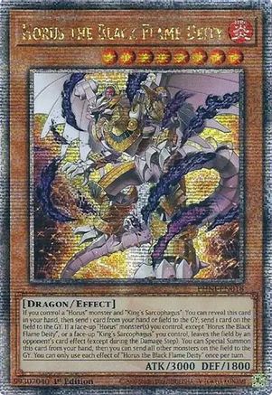 Horus the Black Flame Deity (Quarter Century Secret Rare) (PHNI-EN018) - Phantom Nightmare 1st Edition - Premium Yugioh Single from Konami - Just $12.30! Shop now at Game Crave Tournament Store