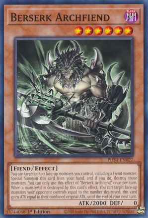 Berserk Archfiend (PHNI-EN027) - Phantom Nightmare 1st Edition - Premium Yugioh Single from Konami - Just $0.26! Shop now at Game Crave Tournament Store