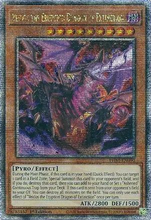 Veidos the Eruption Dragon of Extinction (Quarter Century Secret Rare) (PHNI-EN090) - Phantom Nightmare 1st Edition - Premium Yugioh Single from Konami - Just $38.31! Shop now at Game Crave Tournament Store