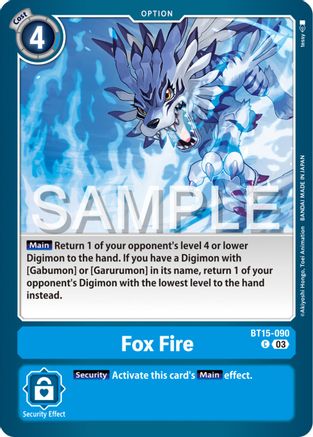 Fox Fire (BT15-090) - Exceed Apocalypse - Premium Digimon Single from Bandai - Just $0.25! Shop now at Game Crave Tournament Store