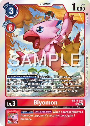 Biyomon (BT15-007) - Exceed Apocalypse Foil - Premium Digimon Single from Bandai - Just $4.43! Shop now at Game Crave Tournament Store