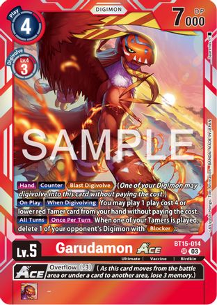 Garudamon Ace (BT15-014) - Exceed Apocalypse Foil - Premium Digimon Single from Bandai - Just $9.16! Shop now at Game Crave Tournament Store