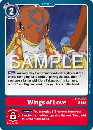 Wings of love (BT15-088) - Exceed Apocalypse - Premium Digimon Single from Bandai - Just $0.25! Shop now at Game Crave Tournament Store