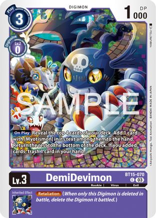 DemiDevimon (BT15-070) - Exceed Apocalypse - Premium Digimon Single from Bandai - Just $0.25! Shop now at Game Crave Tournament Store