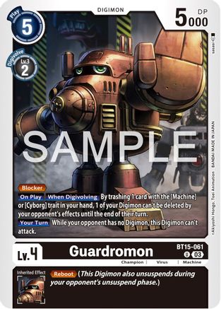 Guardromon (BT15-061) - Exceed Apocalypse - Premium Digimon Single from Bandai - Just $0.25! Shop now at Game Crave Tournament Store