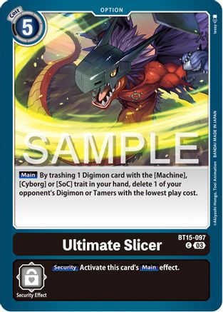 Ultimate Slicer (BT15-097) - Exceed Apocalypse - Premium Digimon Single from Bandai - Just $0.25! Shop now at Game Crave Tournament Store