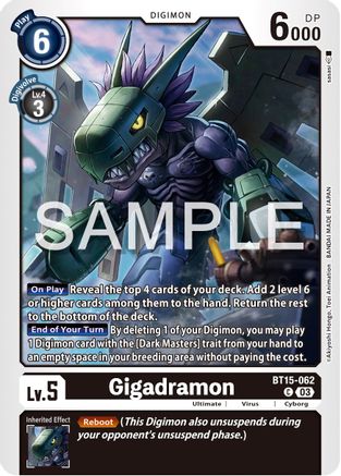 Gigadramon (BT15-062) - Exceed Apocalypse - Premium Digimon Single from Bandai - Just $0.25! Shop now at Game Crave Tournament Store