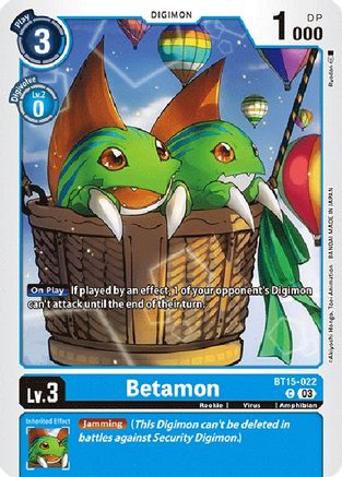 Betamon (BT15-022) - Exceed Apocalypse - Premium Digimon Single from Bandai - Just $0.25! Shop now at Game Crave Tournament Store