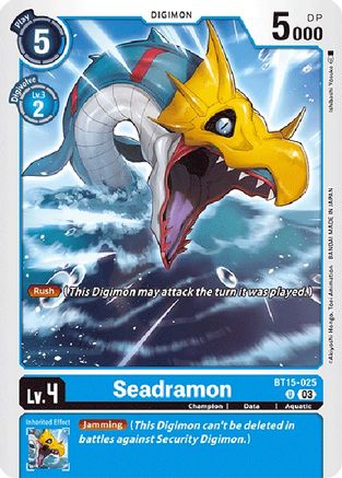 Seadramon (BT15-025) - Exceed Apocalypse - Premium Digimon Single from Bandai - Just $0.30! Shop now at Game Crave Tournament Store