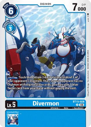 Divermon (BT15-028) - Exceed Apocalypse - Premium Digimon Single from Bandai - Just $0.25! Shop now at Game Crave Tournament Store