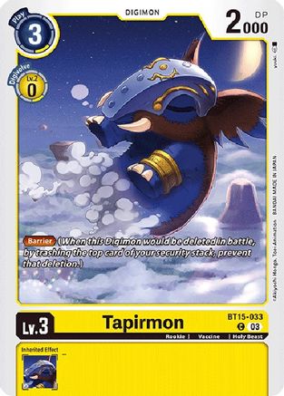 Tapirmon (BT15-033) - Exceed Apocalypse - Premium Digimon Single from Bandai - Just $0.25! Shop now at Game Crave Tournament Store