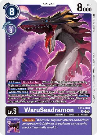 WaruSeadramon (BT15-078) - Exceed Apocalypse - Premium Digimon Single from Bandai - Just $0.25! Shop now at Game Crave Tournament Store