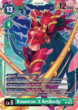 Rosemon (X Antibody) (BT15-054) - Exceed Apocalypse Foil - Premium Digimon Single from Bandai - Just $0.25! Shop now at Game Crave Tournament Store