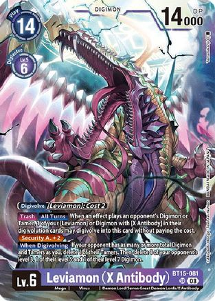 Leviamon (X Antibody) (BT15-081) - Exceed Apocalypse Foil - Premium Digimon Single from Bandai - Just $5.60! Shop now at Game Crave Tournament Store