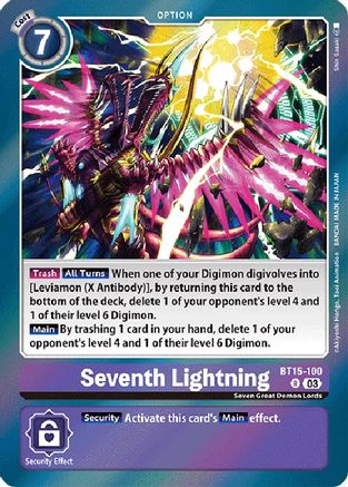 Seventh Lightning (BT15-100) - Exceed Apocalypse Foil - Premium Digimon Single from Bandai - Just $0.25! Shop now at Game Crave Tournament Store