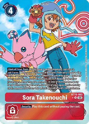 Sora Takenouchi (Alternate Art) (BT15-082) - Exceed Apocalypse Foil - Premium Digimon Single from Bandai - Just $8.10! Shop now at Game Crave Tournament Store
