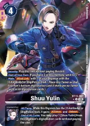 Shuu Yulin (Alternate Art) (BT15-087) - Exceed Apocalypse Foil - Premium Digimon Single from Bandai - Just $22.38! Shop now at Game Crave Tournament Store