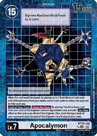 Apocalymon (Special Edition Alternate Art) (BT15-102) - Exceed Apocalypse Foil - Premium Digimon Single from Bandai - Just $67.76! Shop now at Game Crave Tournament Store