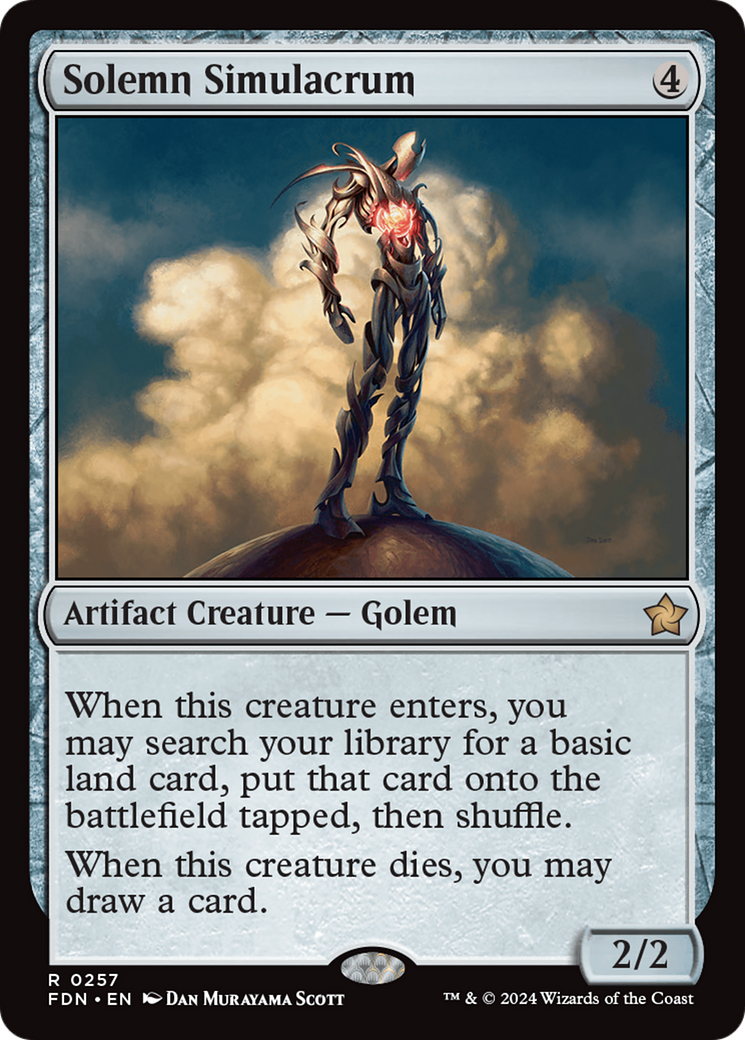 Solemn Simulacrum (FDN-257) - Foundations Foil - Premium MTG Single from Wizards of the Coast - Just $0.38! Shop now at Game Crave Tournament Store